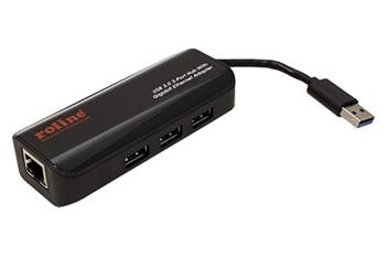 Multiport adaptér USB 5Gbps, USB3.0 A(M) -> 1Gb LAN + Hub 3x USB3.0 A(F)