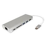 Multiport adaptér USB C (M) -> HDMI A(F) (4K@30Hz) , 2x USB3.0 A(F), SD, 1Gb LAN, USB C (PD)