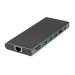 Multiport adaptér USB C(M) -> HDMI A(F) (4K@60Hz),čtečka, LAN, audio, 3x USB3.0 A(F) + USB C(F), USB C PD