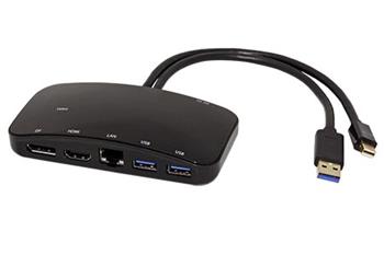 Multiport adaptér USB3.0 A(M) + mini DP(M) -> LAN, HDMI, DP, 2x USB3.0 A