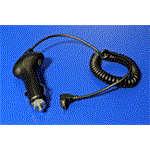 Napájecí adaptér do auta (12V-24V) - miniUSB 5pin 90°, 1A, kroucená šňůra, černý