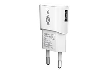 Napájecí adaptér síťový (230V) - 1x USB, 1A, bílý