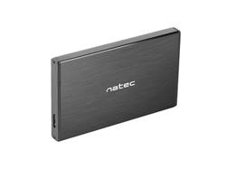 Natec RHINO GO Externí box pro 2.5'' SATA HDD/SSD, USB 3.0, hliníkový, černý