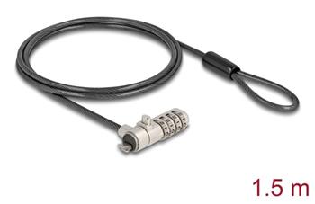 Navilock Kabel na zabezpečení laptopu s kombinačním zámkem na slot HP Nano - lanko z uhlíkové oceli