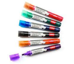 NOBO Markers Liquid Ink, mix colours, 6 pcs.