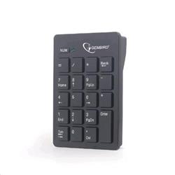 Numerická klávesnice GEMBIRD KPD-W-01, bezdrátová, černá