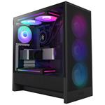 NZXT skříň H5 Flow RGB edition / 1x360 mm RGB core fan / 1x120mm / USB 3.0 / USB-C 3.1 / průhledná bočnice / mesh /čern