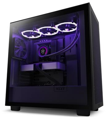 NZXT skříň H7 Flow edition / ATX / 2x 120 mm fan / USB-C / 2x USB / prosklená bočnice / mesh panel / černá