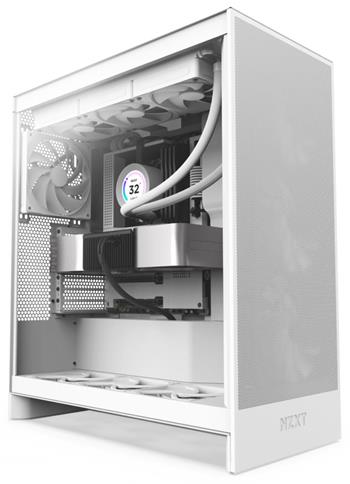 NZXT skříň H7 Flow edition / ATX / 3x 120 mm fan / USB-C / 2x USB / prosklená bočnice / mesh panel / bílá