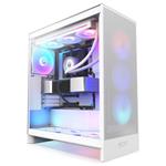 NZXT skříň H7 Flow RGB edition / ATX / 1x 360mm RGB Fan/ USB-C / 2x USB / proskl. bočnice / mesh panel / RGB / bílá