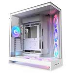 NZXT skříň H9 Flow ARGB+ dvoukomorová ATX / 6xRGB 140 mm / 1x 120mm fan / prosklená / controller / bílá