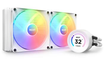 NZXT vodní chladič Kraken 280 ELITE RGB / 2x140mm RGB fan / 4-pin PWM / LCD disp. / 6 let / bílý