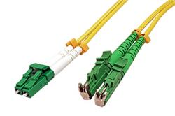 Optický patchkabel E2000(APC) - LC(APC), 9/125(singlemode), LSOH, duplex, OS2, 2m