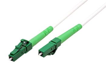 Optický patchkabel LC/APC-LC/APC 9/125 (single mode), 3mm, simplex, LSOH, bílý, 1m