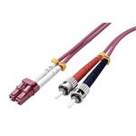 Optický patchkabel LC-ST 50/125 (multimode), 3mm, duplex, OM4, 2m