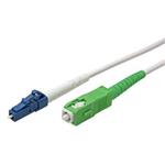 Optický patchkabel SC/APC-LC/UPC 9/125 (single mode), 3mm, simplex, LSOH, bílý, 0,5m