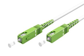 Optický patchkabel SC/APC-SC/APC 9/125 (single mode), 3mm, simplex, LSOH, bílý, 25m