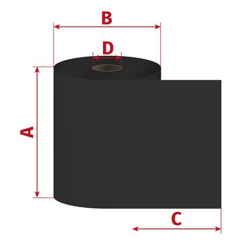 Páska 65mm x 92m TTR premium vosk, D12/OUT/2x zářez, pro řadu OS