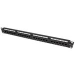 Patchpanel 19", kat. 5e, UTP, 24 portů, černý