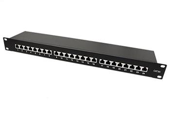 Patchpanel 19'' kat. 6a STP, 24 portů, černý