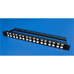 Patchpanel pro keystone 19" kat. 6a UTP, 16 portů, neosazený, černý