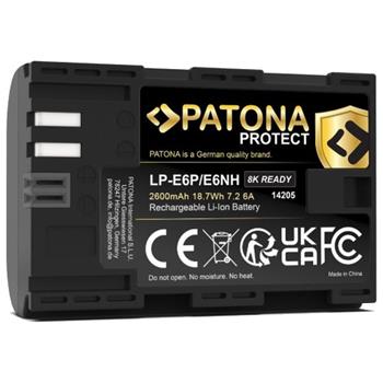 PATONA baterie pro foto Canon LP-E6P/LP-E6NH 2600mAh 6A Li-Ion Protect EOS R5 Mark II 8K