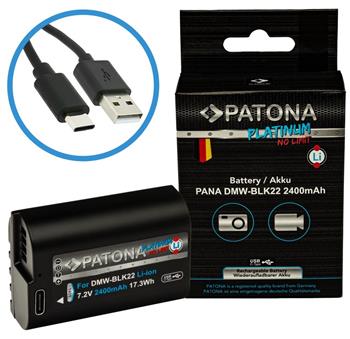 PATONA baterie pro foto Panasonic DMW-BLK22 2400mAh Li-Ion Platinum USB-C nabíjení