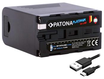 PATONA baterie pro foto Sony NP-F970/F960/F950 10500mAh Li-Ion Platinum USB-C nabíjení s PD20