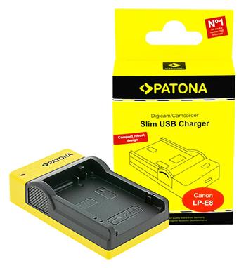 PATONA nabíječka Foto Canon LP-E8 slim, USB-C
