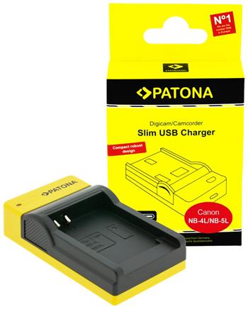 PATONA nabíječka Foto Canon NB-4L/NB-5L slim, USB-C
