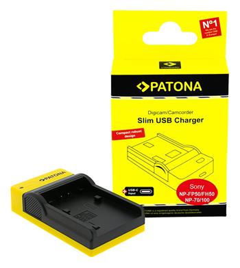 PATONA nabíječka pro digitální kameru Sony NP-FP50/NP-FH50/70 slim, USB-C