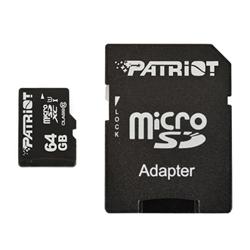 PATRIOT 64GB Micro SDHC Card / Class 10 + adaptér