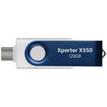 PATRIOT Xporter X550 128GB / USB Typ-A + USB Typ-C / USB 3.2 Gen 1 / bílo-modrá