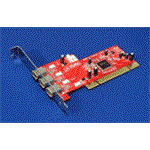 PCI karta IEEE 1394(FireWire), 3 porty, TI chipset