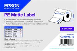 PE Matte Label - Die-cut Roll: 76mm x 127mm