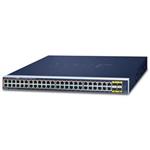 Planet GS-4210-48P4S PoE switch L2/L4, 48x 1000Base-T, 4x SFP, Web/SNMPv3, extend 10Mb/s, 802.3at 400W