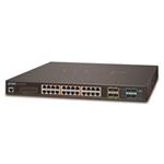 Planet GS-5220-24PL4XR L3 switch, 24x1Gb, 4x1Gb SFP, 4x10Gb SFP+, 24x poE 802.3at 600W, 2x power-in