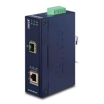 Planet IGUP-805AT PoE++ konvertor 802.3bt 95W, 1x 1000Base-T, 1x SFP 100/1000Base-X, dual power 12-56VDC, -40 až 75st.