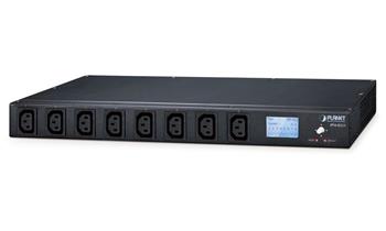 Planet IPM-8221, IP ovládání 8x zásuvek 240V/10A, 1U Rack/desktop, LED+displej, port pro senzor