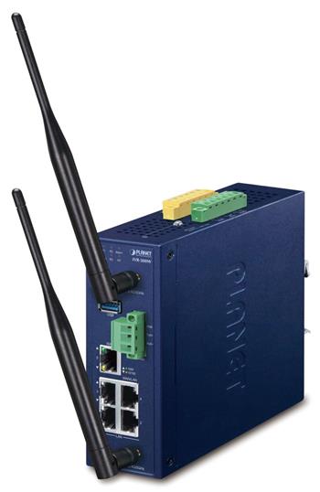 Planet IVR-300W průmyslový router, firewall, VPN, DoS, 2x WAN, 3x LAN, SD-WAN, Wi-Fi, fanless, IP30, -40až+75°C, 9-54VD