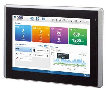 Planet kontrolér pro 1024 zařízení (AP, router, switch, atd)/ 2x LAN/ Web, SNMP/ 12,1" LCD/ IP66