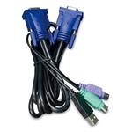 Planet KVM-KC1-5m KB/Video/Mouse kabel s USB pro KVM řady 210, integrovaný převodník USB-PS/2