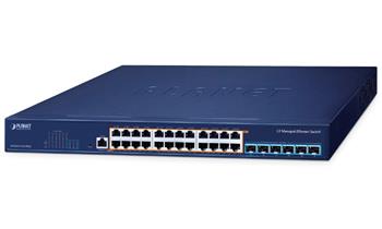 Planet MGS-6311-24UPL6X L3 switch, 24x2,5Gb PoE 802.3bt, 6x10Gb SFP+