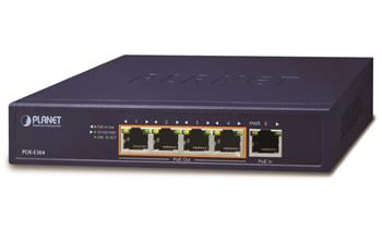 Planet PoE/LAN extender, 1xPoE-in, 4xPoE-out 65W, 802.3bt/at/af, Gigabit