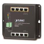 Planet průmyslový plochý switch 8x 1Gb, 4xPoE 30/120W, dual 48-56VDC, IP30, -40/75st, fanless