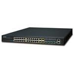 Planet SGS-6341-24P4X L3 switch, 24x1Gb, 4x1Gb SFP, 4x10Gb SFP+, 24x PoE 802.3at 370W, HW/IP stack, VSF/Cluster