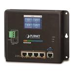 Planet WGR-500-4PV, průmyslový PoE router, 1xWAN+4xLAN 1Gbps, PoE 802.3at 120W, DIN, dual 48-56VDC, -10až60°C, touch LC