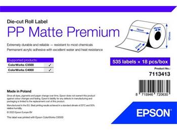 PP Matte Label Premium, 76mm x 51mm, 535 Labels