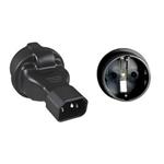 Premium Cord Adaptér IEC C14 male na SCHUKO CEE 7/3 female, napětí 230V, max.proud 10A