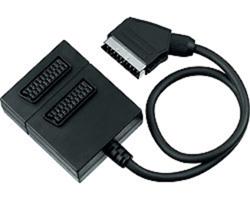 PremiumCord Adapter SCART-2xSCART F, kabel 0,5m